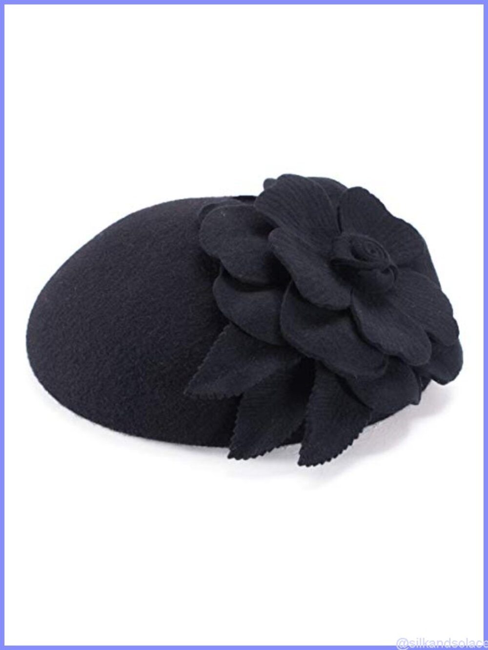 Wool Felt Pillbox Fascinator Hat with Hair Clip Wedding Cocktail Party Headpiece